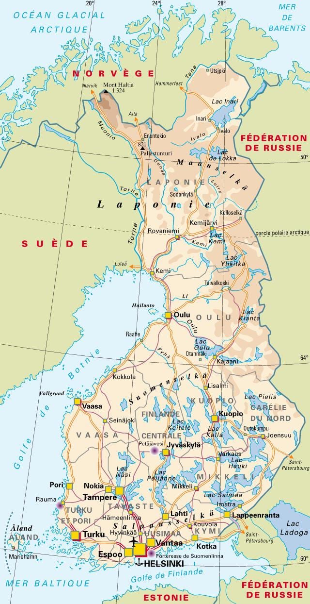 Ramani ya Finland hifadhi za taifa
