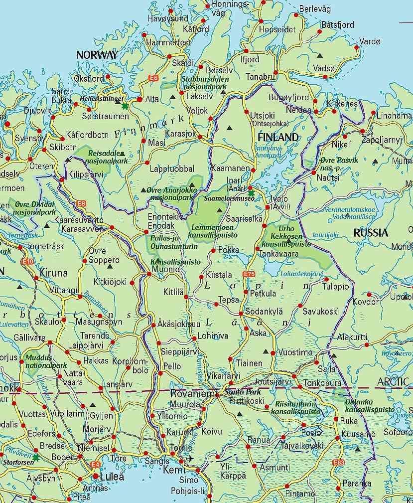 Ramani ya hiking Finland