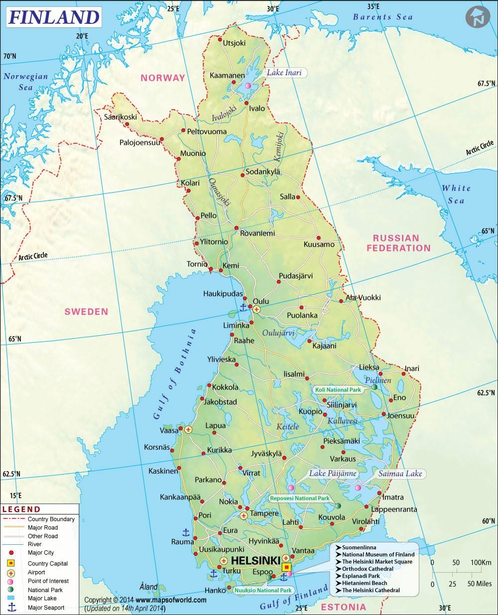 Ramani ya Finland jiografia