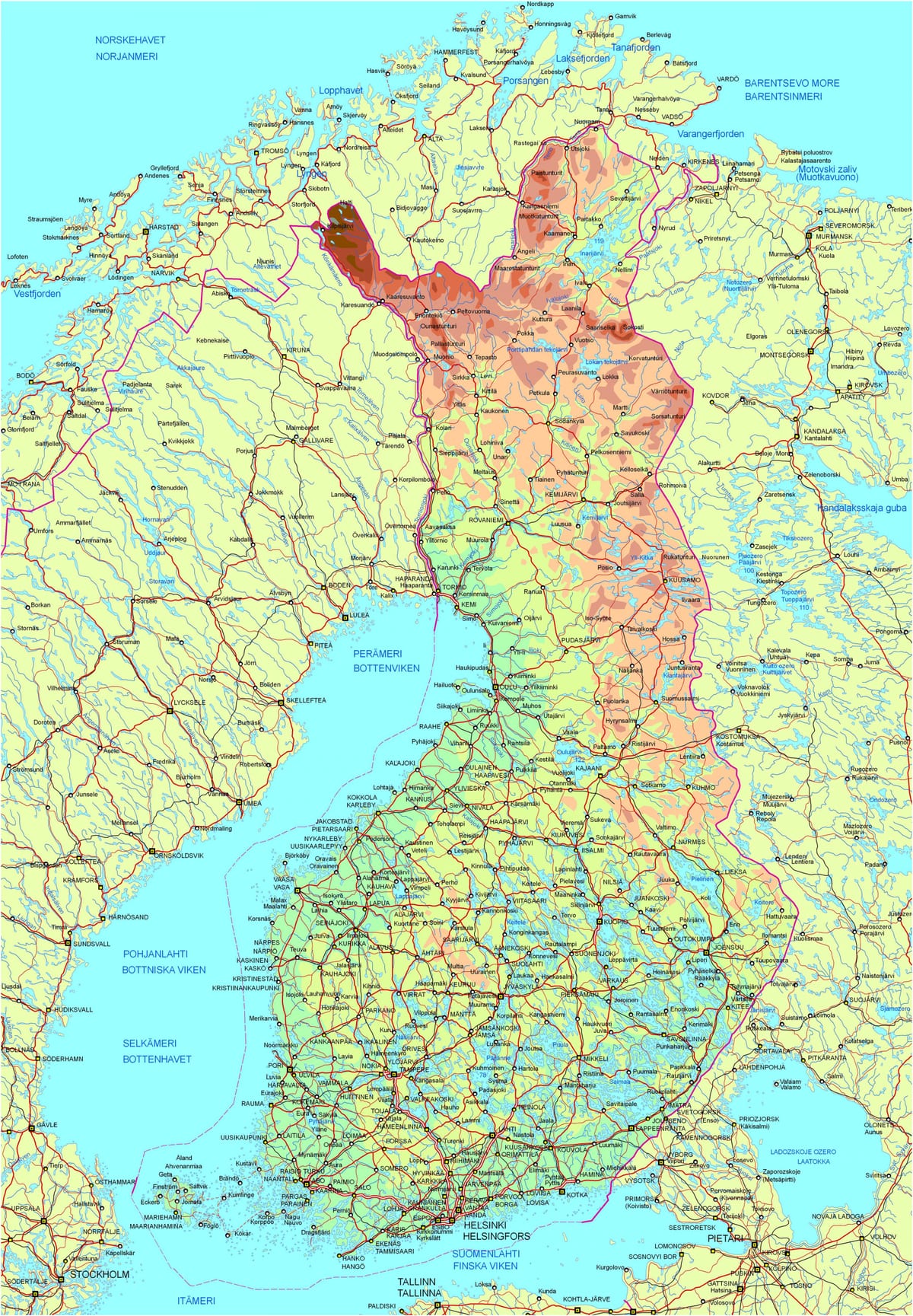 Ramani ya barabara Finland