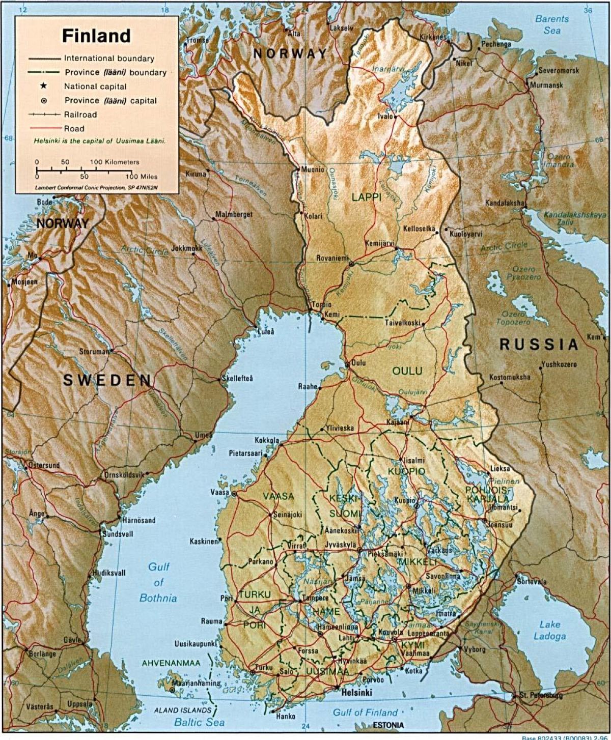 Ramani ya Finland topographic