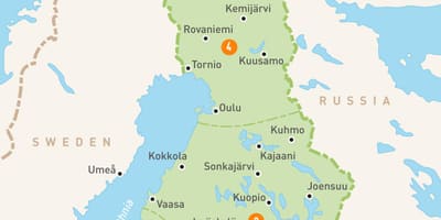 Ramani ya Finland maziwa