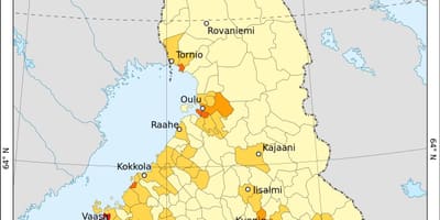 Finland wiani idadi ya watu ramani